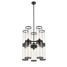  CH311655UBCG - REVOLVE II CHANDELIER 10 LIGHT URBAN BRONZE CLEAR GLASS